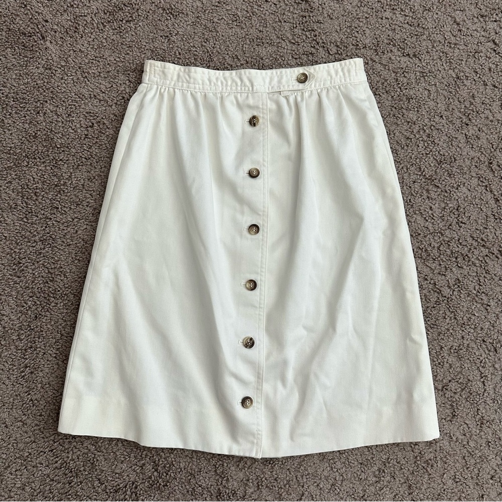 Weathervane Skirt Womens Size 4 Button Up Off White